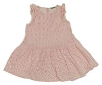 Bílo-růžové vzorované šaty Benetton