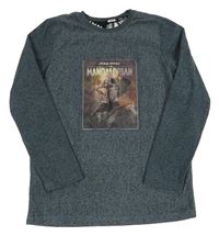 Tmavošedá fleecová mikina s měnícím obrázkem - Star Wars Mandalorian Primark
