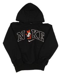 Černá mikina s Minnie a kapucí Nike