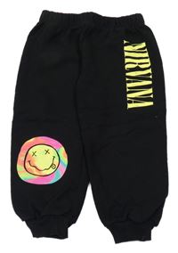 Černé crop tepláky s nápisem - Nirvana Zara