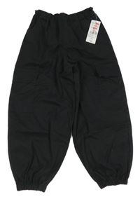Nové - černé plátěné cuff kalhoty s kapsami F&F