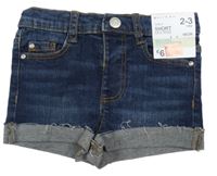 Nové - tmavomodré mid rise riflové kraťasy Denim Co.