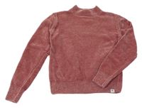 Starorůžový žinylkový svetrový crop rolák GARCIA