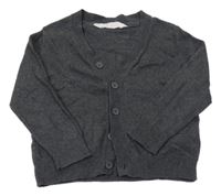 Tmavošedý melírovaný propínací svetr H&M