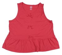 Tmavorůžový top s mašličkami 