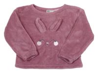 Starorůžová plyšová mikina s králíkem H&M