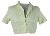 Dámská světlezeleno-bílá kostkovaná crop halenka H&M
