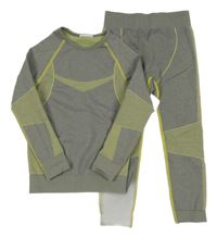 2 Set - Šedo-limetkové spodní triko + spodní legíny 