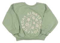 Světlezelená oversize mikina s nápisem Matalan