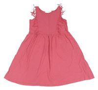 Tmavorůžové melírované šaty s třásněmi H&M