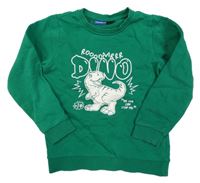 Tmavozelená mikina s dinosaurem lupilu