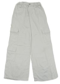 Bílé široké rifle s kapsami H&M