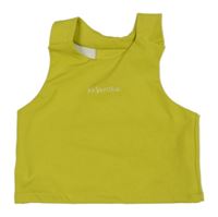 Limetkový sportovní crop top s nápisem Zara