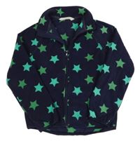 Tmavomodrá fleecová propínací mikina s hvězdami H&M