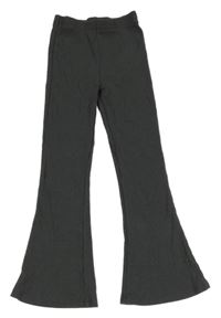 Šedé žebrované bootcut tepláky George