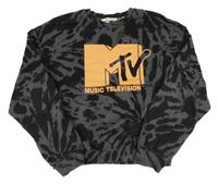 Černo-šedá batikovaná mikina s logem MTV H&M