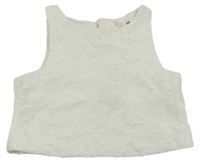 Bílý vzorovaný crop top H&M