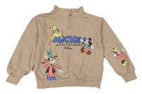 Béžová mikina s Mickeym a rolákem H&M