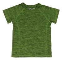 Zelené melírované sportovní crop tričko 