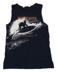 Tmavomodré tílko se surfařem H&M