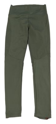 Khaki sportovní legíny Zara