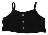 Černý crop top s knoflíky 