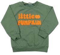 Khaki mikina s nápisem s dýní