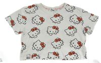 Bílé crop tričko s Hello Kitty Sanrio