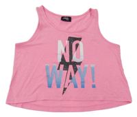 Neonově růžový melírovaný crop top s nápisem Page One Young