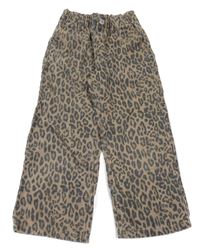 Hnědo-černé široké rifle s leopardím vzorem H&M