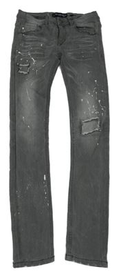 Tmavošedé skinny teplákové rifle