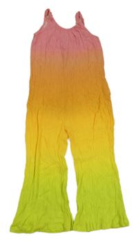 Růžovo-pomerančovo-zelený culottes overal Tu