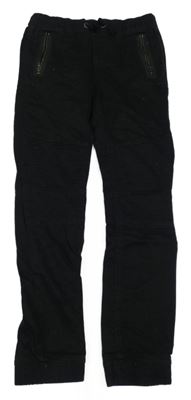 Černé plátěné cuff kalhoty C&A