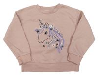 Růžová mikina s jednorožcem Primark