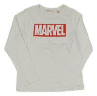 Bílé triko s nápisem Marvel