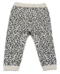 Šedo-bílé leopardí pletené tepláky F&F