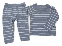 2set - Modré pruhované úpletové triko + kalhoty F&F