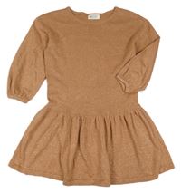 Oranžovobéžové pletené třpytivé šaty H&M