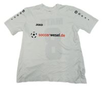 Bílý fotbalový dres s číslem Jako 