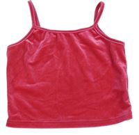 Tmavorůžový sametový crop top SHEIN