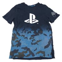 Tmavomodro-army tričko s logem PlayStation C&A