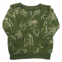 Khaki mikina s kostrami dinosaurů Primark
