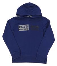 Námořnicky modrá mikina s kapucí Calvin Klein