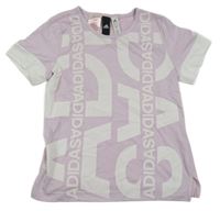 Lila tričko s nápisy Adidas