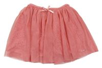 Růžová tylová sukně s madeirou Primark