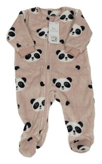 Nové - Starorůžový chluapatý overal s pandami Next