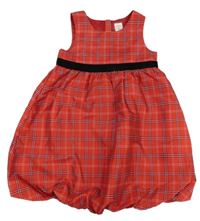 Červeno-černo-bílé kostkované balonové podšité šaty OLD NAVY