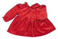Červené sametové šaty s límečkem Mothercare