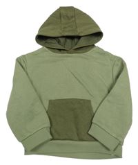 Khaki mikina s kapsou a kapucí PRIMARK
