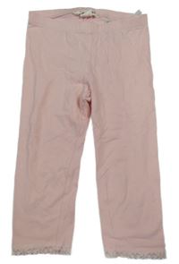 Světlerůžové crop legíny s krajkou H&M